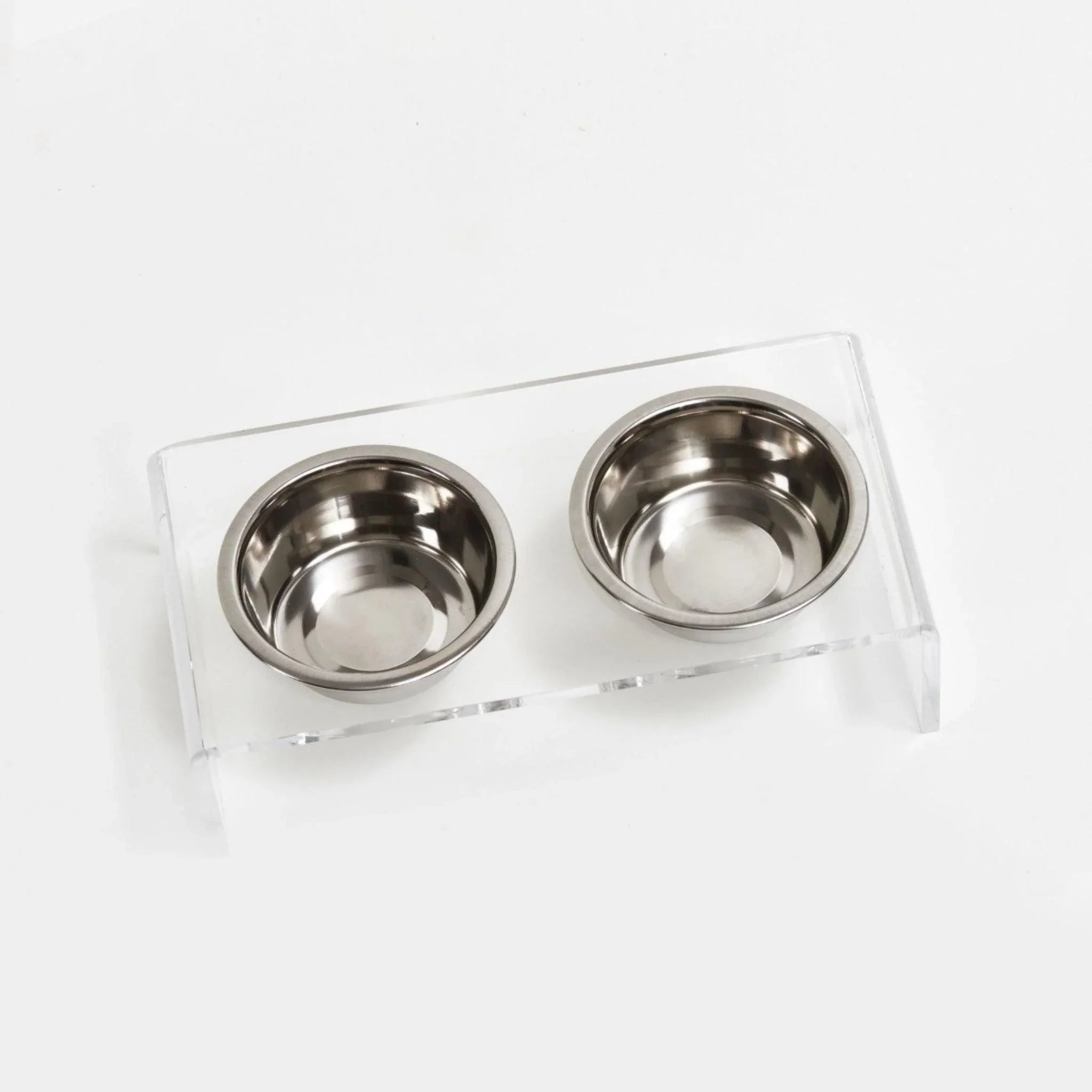 Hiddin Double Feeder Pet Bowl - Silver