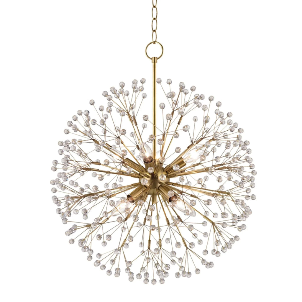Small Dunkirk Eight Light Crystal Branches Dandelion Chandelier Available in Two Finishes - Chandeliers & Pendants - The Well Appointed House