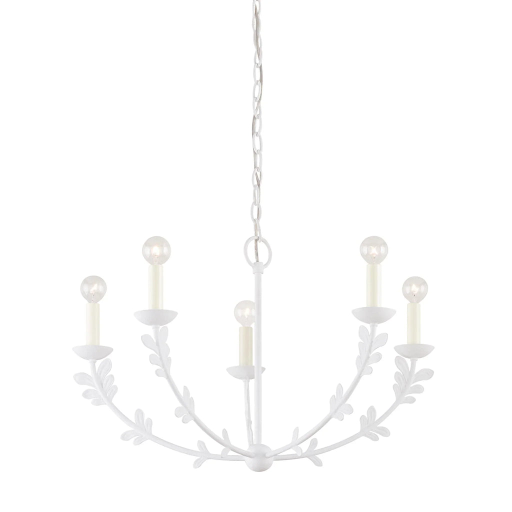 Small Florian Chandelier in White Gesso - Chandeliers & Pendants - The Well Appointed House