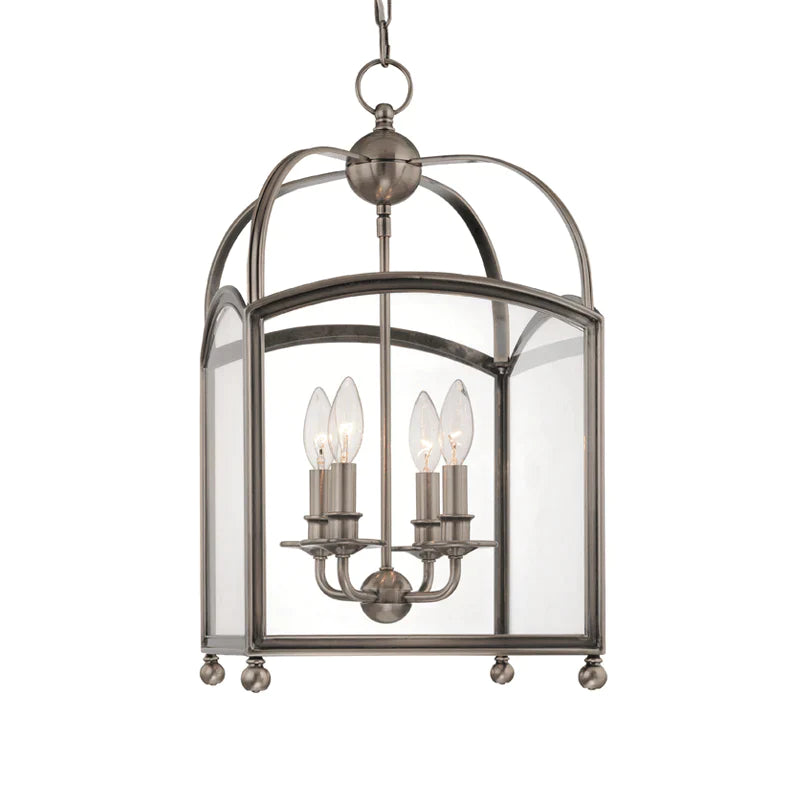 Small Four Light Candelabra Glass Frame Pendant -Available in Two Finishes - Chandeliers & Pendants - The Well Appointed House