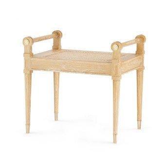 Small Hand Carved Paris Bench in Natural Finish - Ottomans, Benches & Stools - The Well Appointed House