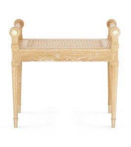 Small Hand Carved Paris Bench in Natural Finish - Ottomans, Benches & Stools - The Well Appointed House