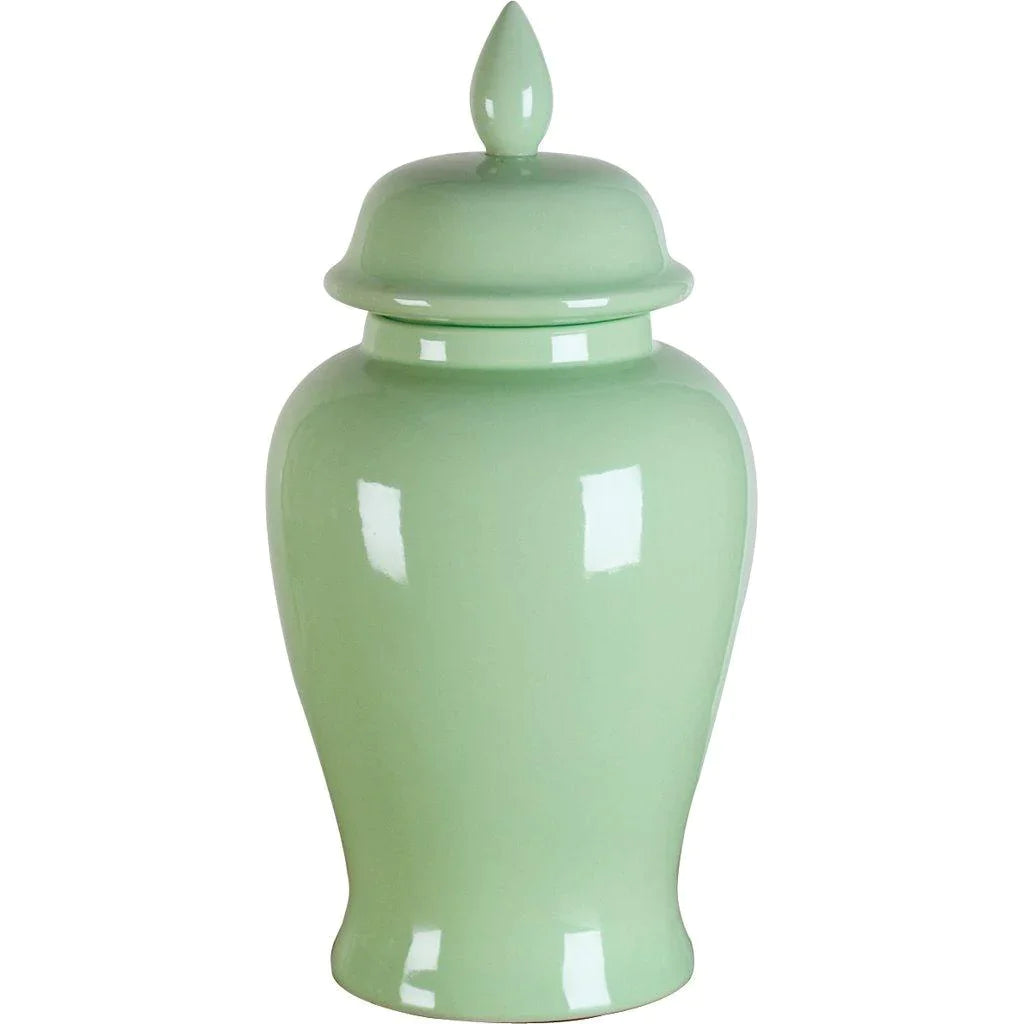 Small Lime Green Porcelain Temple Jar - Vases & Jars - The Well Appointed House