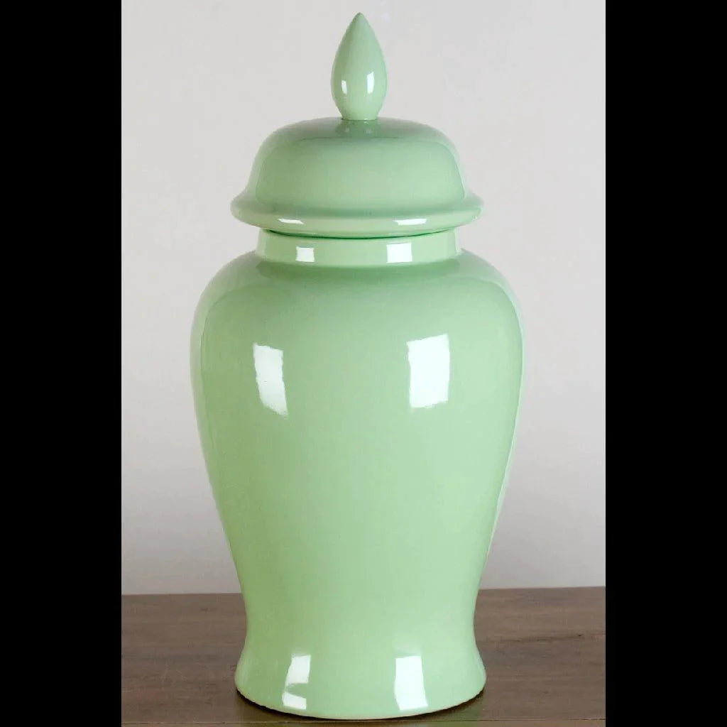 Small Lime Green Porcelain Temple Jar - Vases & Jars - The Well Appointed House