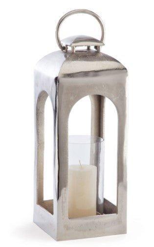 Polished Aluminum Candle Lantern 