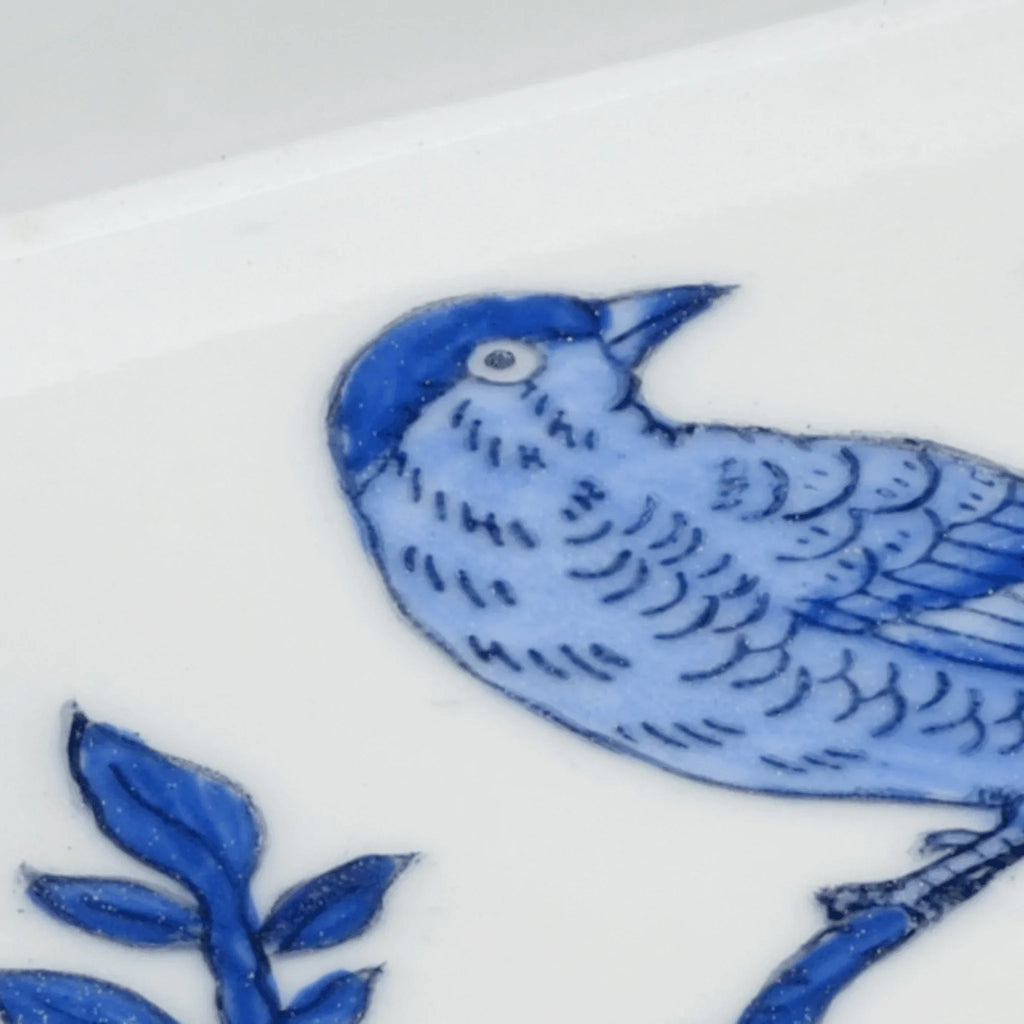 Small Square Blue Bird Tray - Decorative Trays - The Well Appointed House
