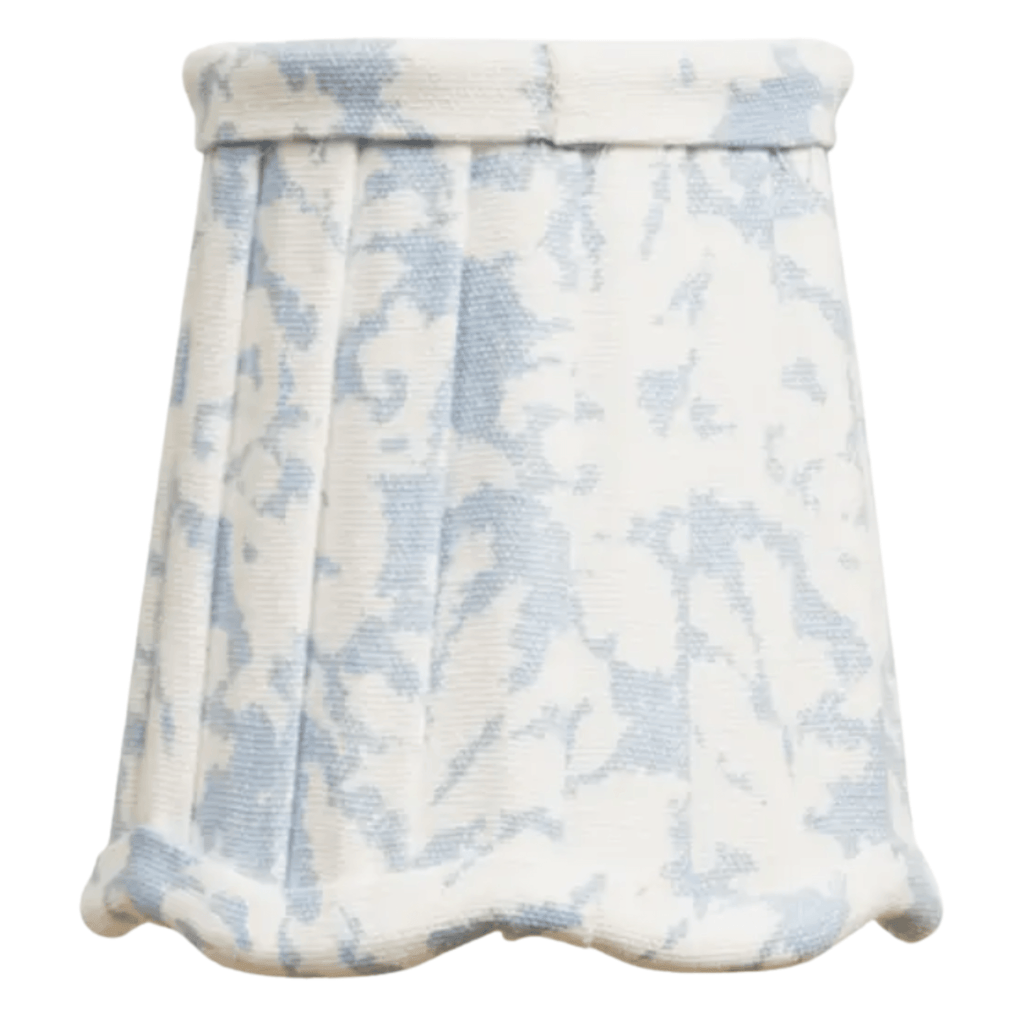 Soft Blue & White Scalloped Sconce Shade - Lamp Shades - The Well Appointed House