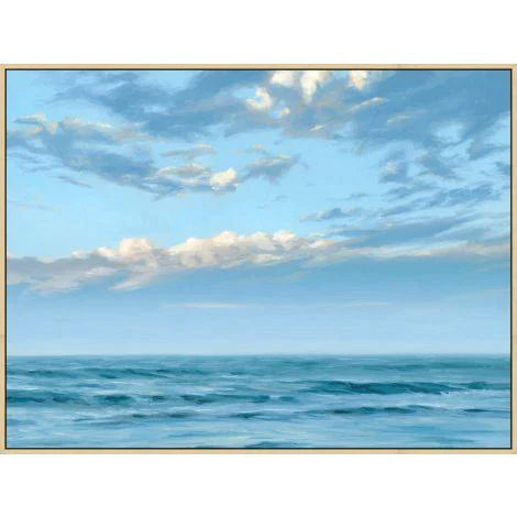 Soft Waves Canvas Wall Art With Gold Floater Frame - Paintings - The Well Appointed House