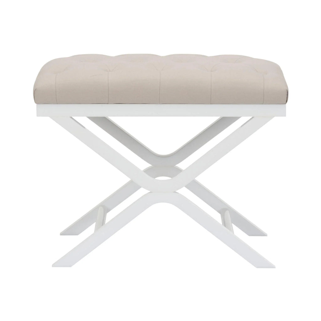 Soho Tufted Bench in White - Benches - The Well Appointed House