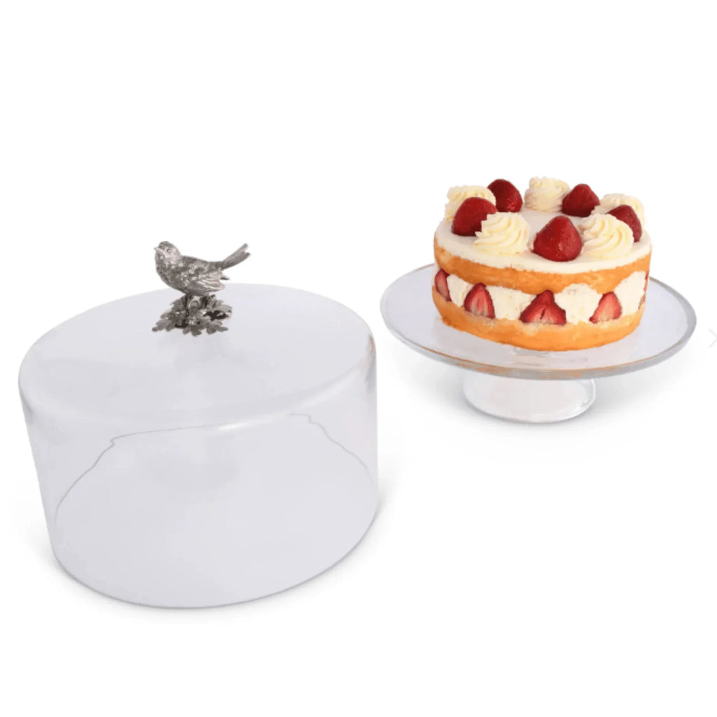 Song Bird Glass Covered Cake Stand - BARGAIN BASEMENT ITEM - Bargain Basement - The Well Appointed House