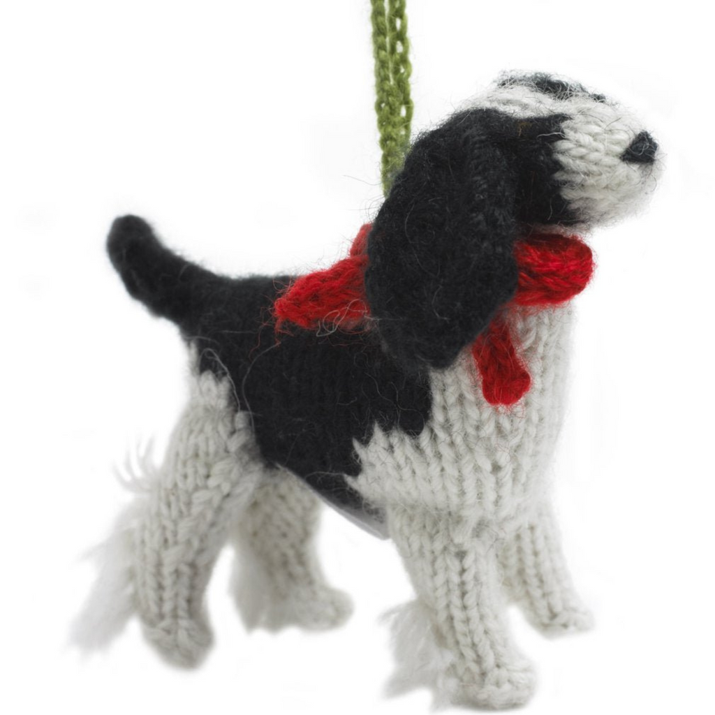 Spaniel Dog Hand Knit Christmas Ornament - The Well Appointed House 