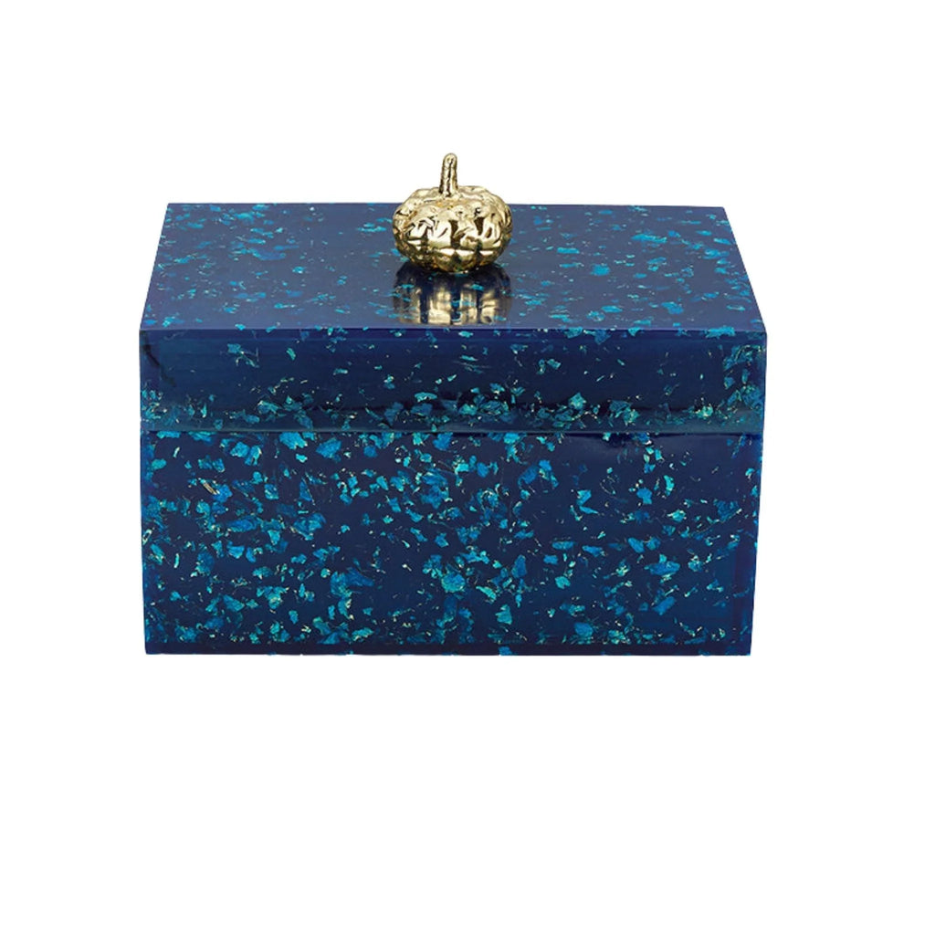 Square Atlantic Blue Garden Decorative Storage Box - Decorative Boxes - The Well Appointed House