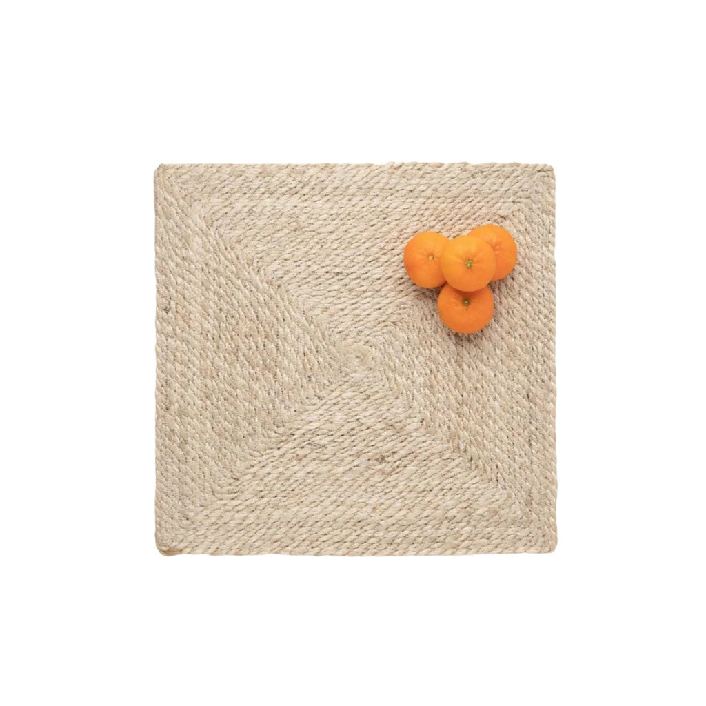 Square Natural Twisted Jute Woven Placemats - Placemats & Napkin Rings - The Well Appointed House