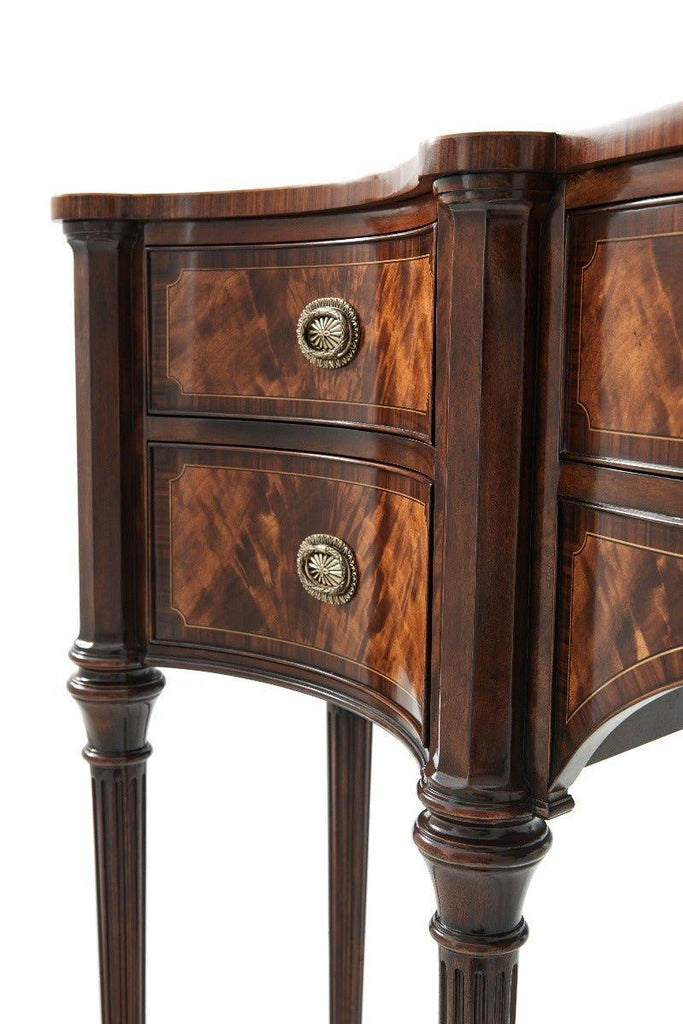 Stanhope Row Serpentine Flame Mahogany Veneered Sideboard - Buffets & Sideboards - The Well Appointed House