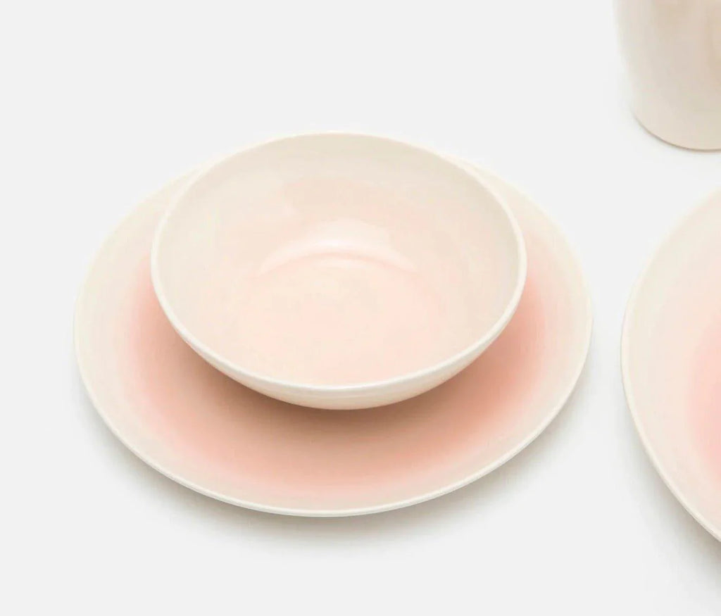 Stoneware Dinner Plates in Vintage Rose and Cream - Dinnerware - The Well Appointed House