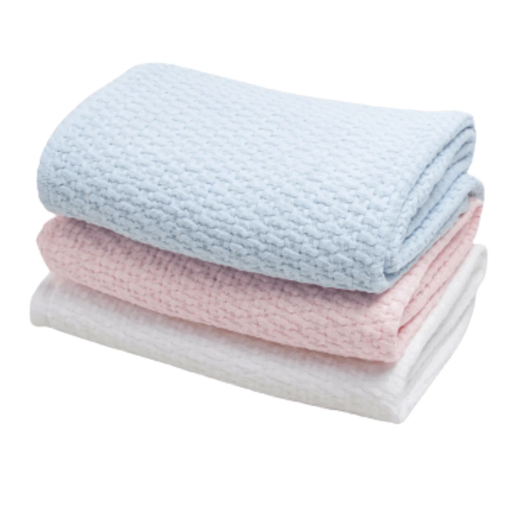 Stonewashed Basket Weave Baby Blanket with Binding - Baby Gifts - The Well Appointed House