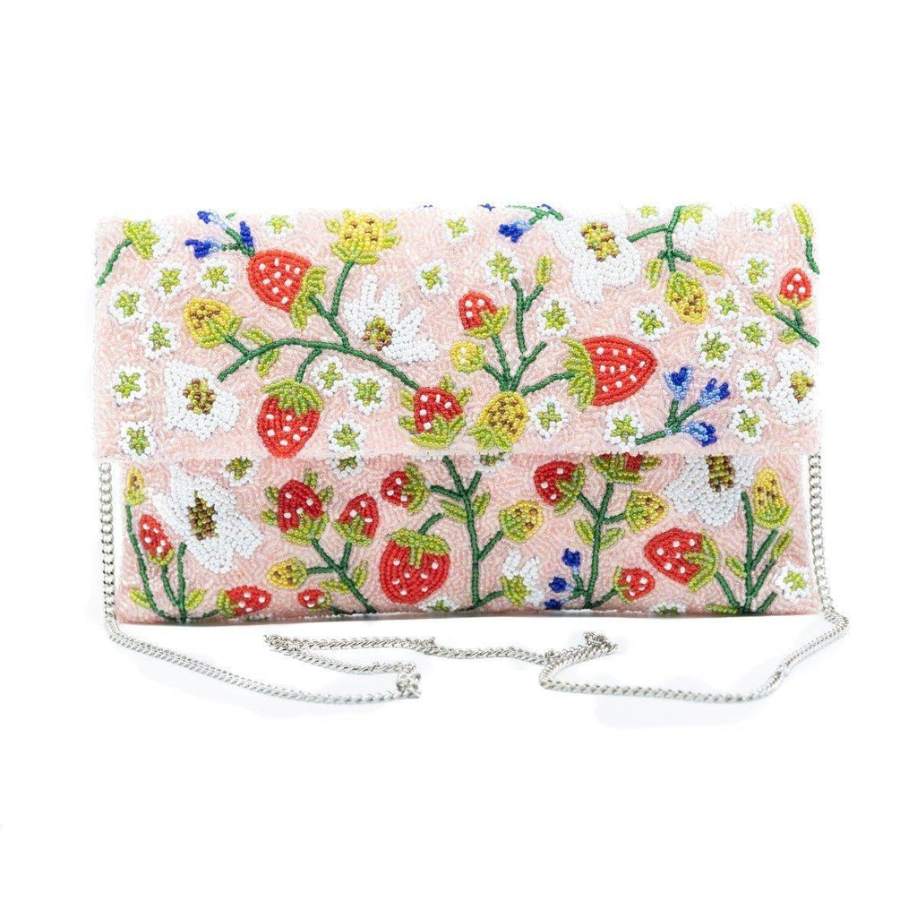Strawberry Motif Beaded Clutch - Gifts for Her - The Well Appointed House