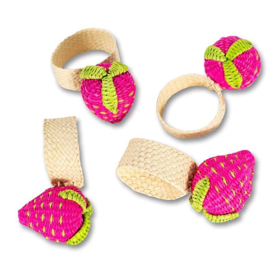 Strawberry Raffia Napkin Ring - Napkin Rings - The Well Appointed House