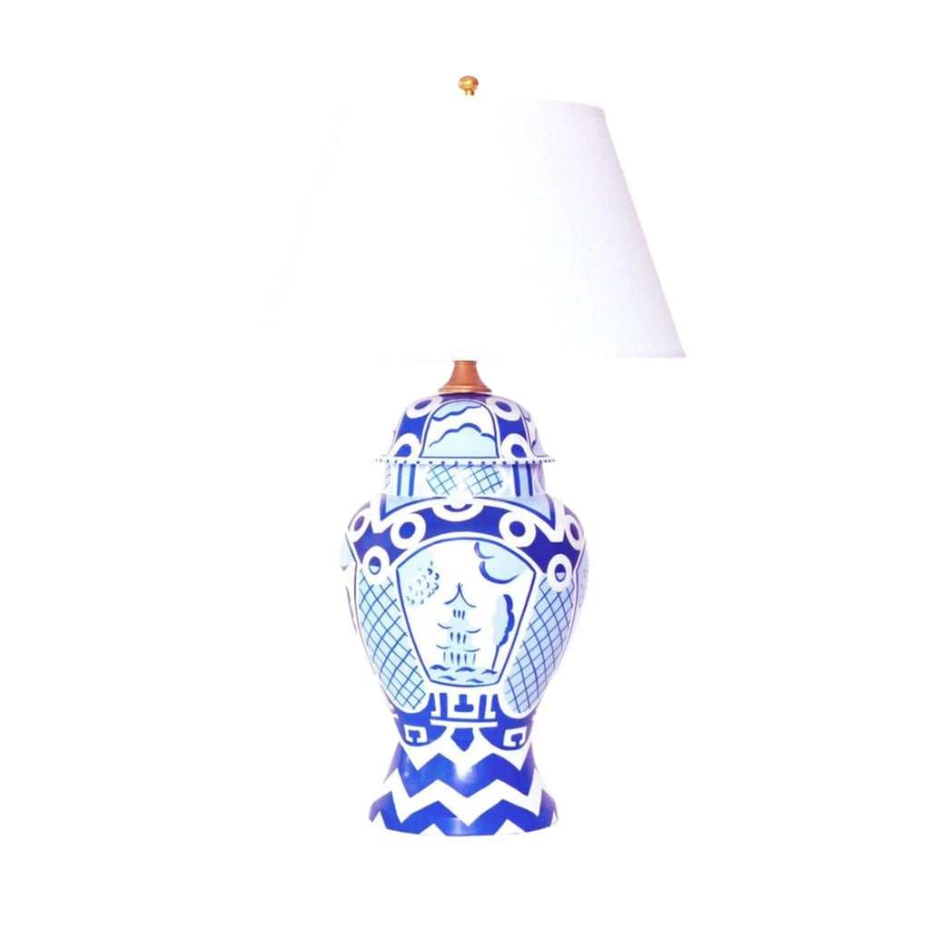 Summer Palace Ginger Jar Lamp in Blue - Table Lamps - The Well Appointed House
