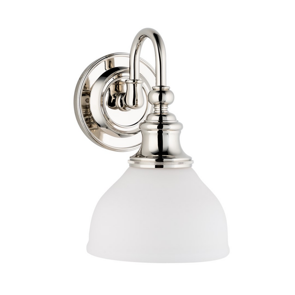 Sutton Polished Nickel Single Lamp Wall Sconce - The Well Appointed House