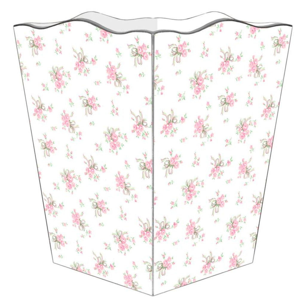 Sweet Pea Wastepaper Basket and Optional Tissue Box Cover - Wastebasket - The Well Appointed House
