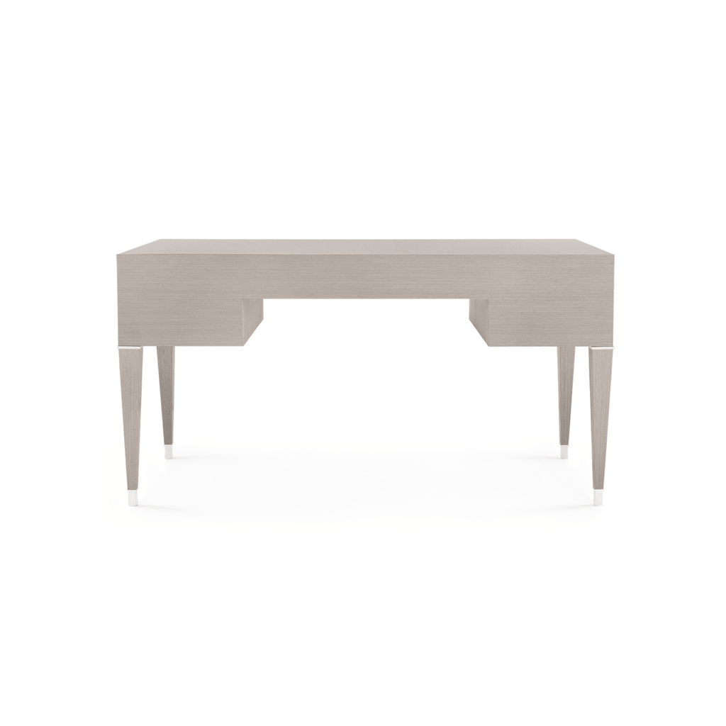 Taupe Gray Morris Desk With Nickel Accents - Desks & Desk Chairs - The Well Appointed House