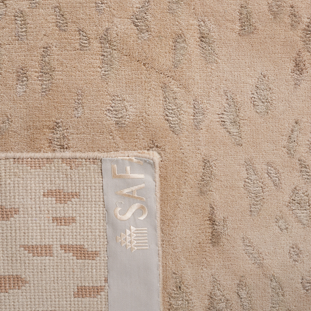 Light Beige Tibetan Weave Animal Print Motif Area Rug - The Well Appointed House