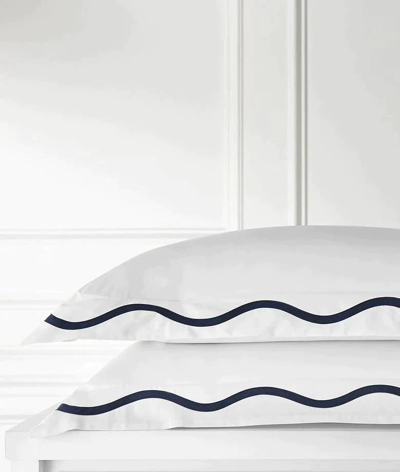 Tess Traditional Scalloped Tape Design Duvet Cover - Duvet Covers - The Well Appointed House