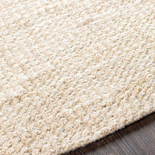 Textured Cream Hand Woven Jute Rug with Fringe, Available in a Variety of Sizes - Rugs - The Well Appointed House