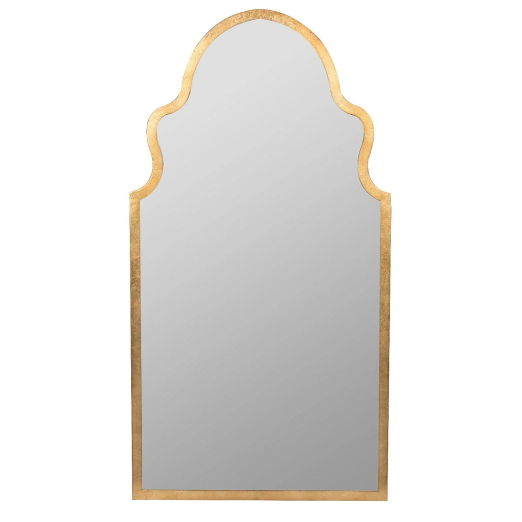 Textured Curvy Gold Leaf Framed Vertical Wall Mirror - Wall Mirrors - The Well Appointed House