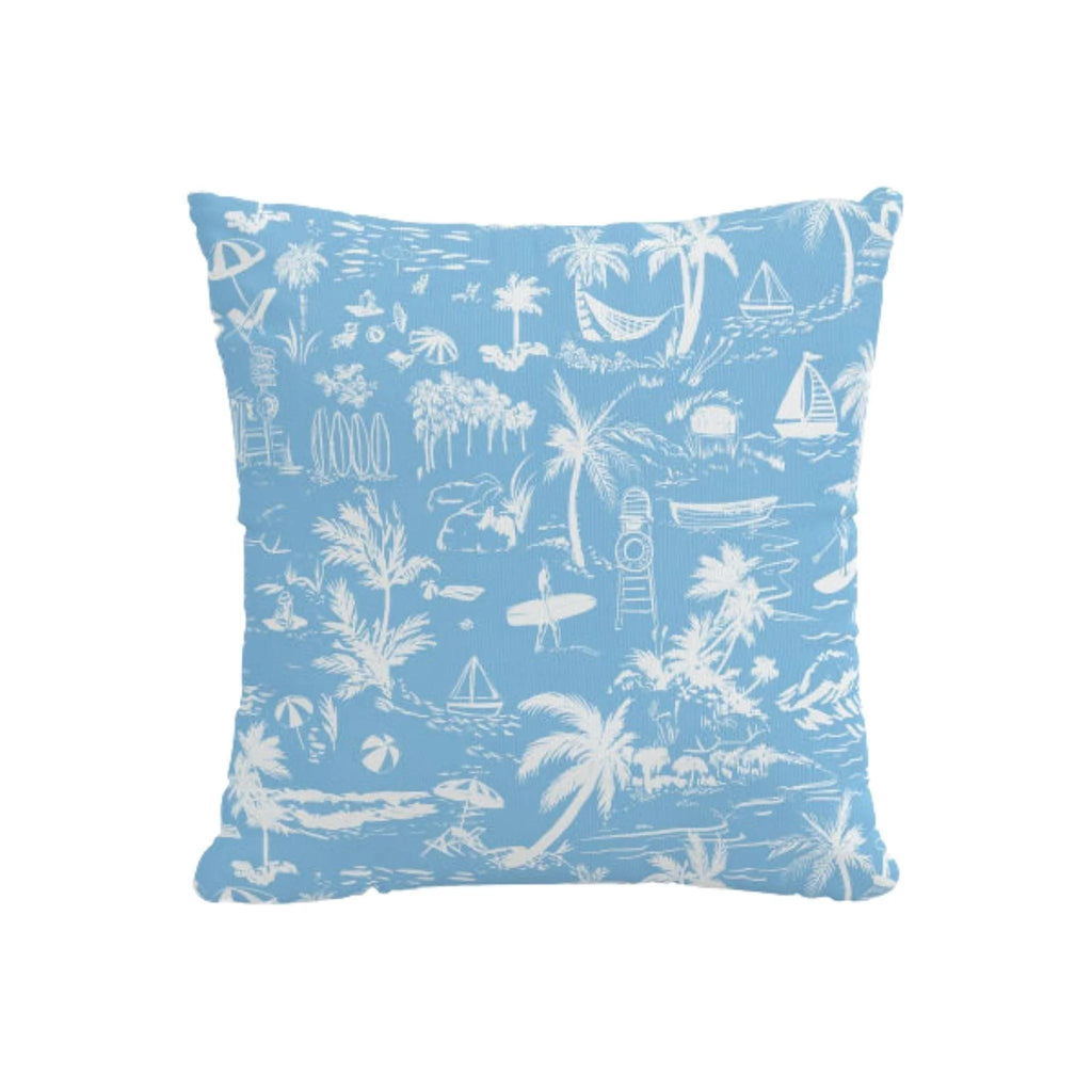 The Beach Toile Pillow, Blue by Gray Malin - Pillows - The Well Appointed House