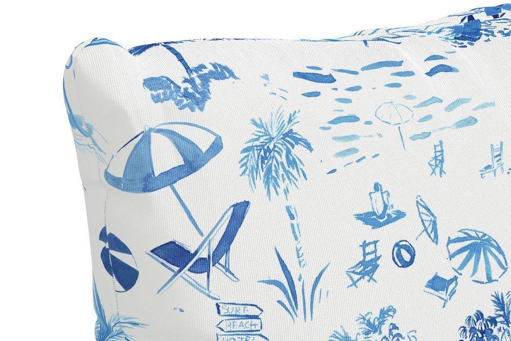 The Beach Toile Pillow, Navy by Gray Malin - Pillows - The Well Appointed House