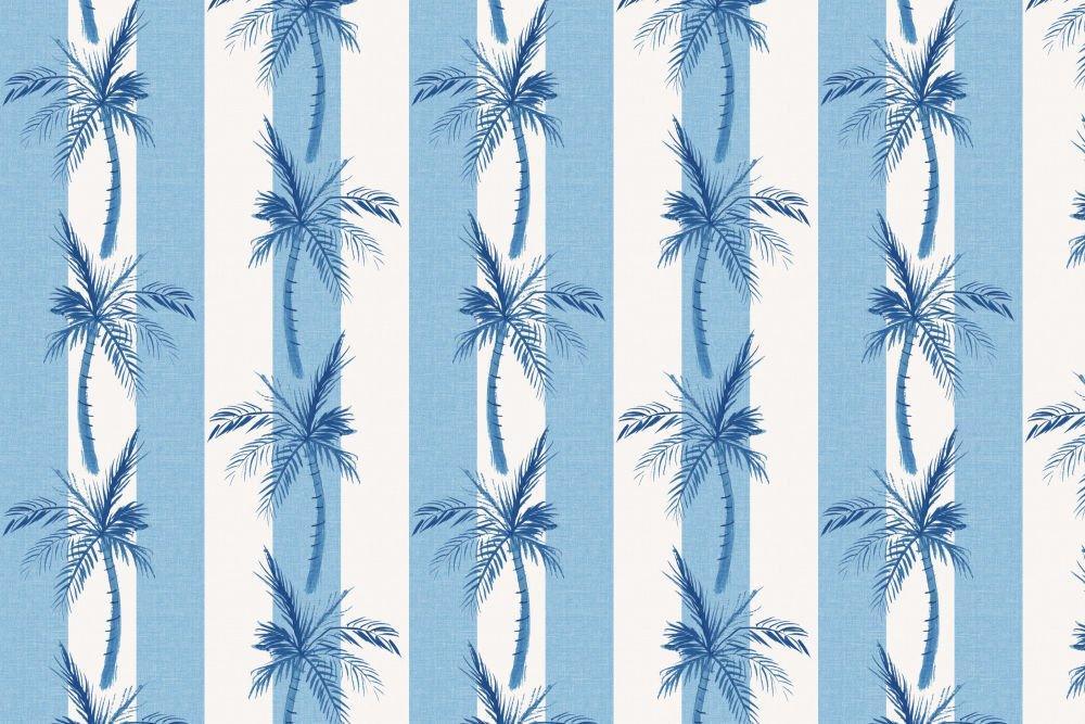 The Cabana Stripe Palms Pillow, Blue by Gray Malin - Pillows - The Well Appointed House