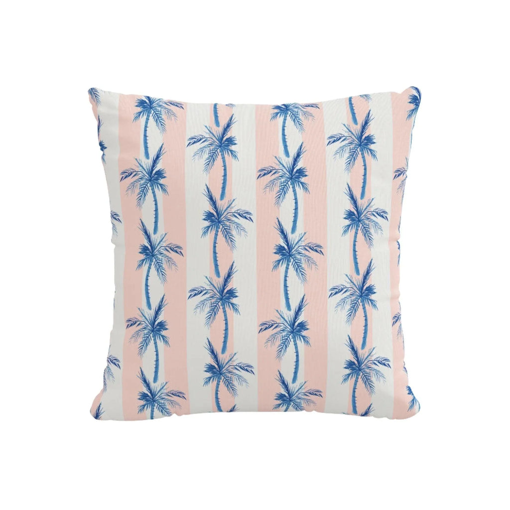 The Cabana Stripe Palms Pillow, Coral by Gray Malin - Pillows - The Well Appointed House