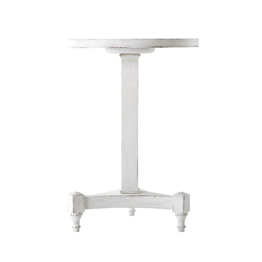 The Fate Circular Accent Table with Square Column Available in Two Finishes - Side & Accent Tables - The Well Appointed House