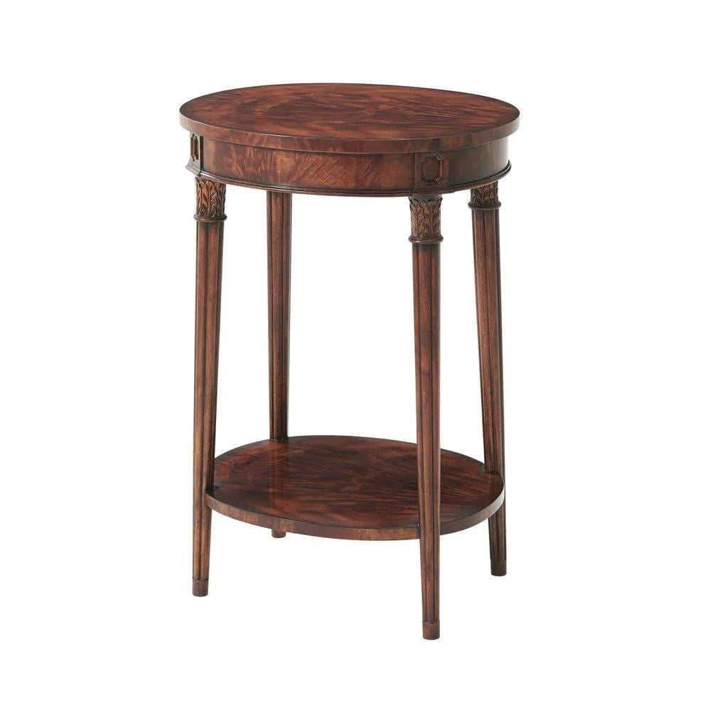The Welcome Flame Veneered & Mahogany Oval Lamp Table - Side & Accent Tables - The Well Appointed House