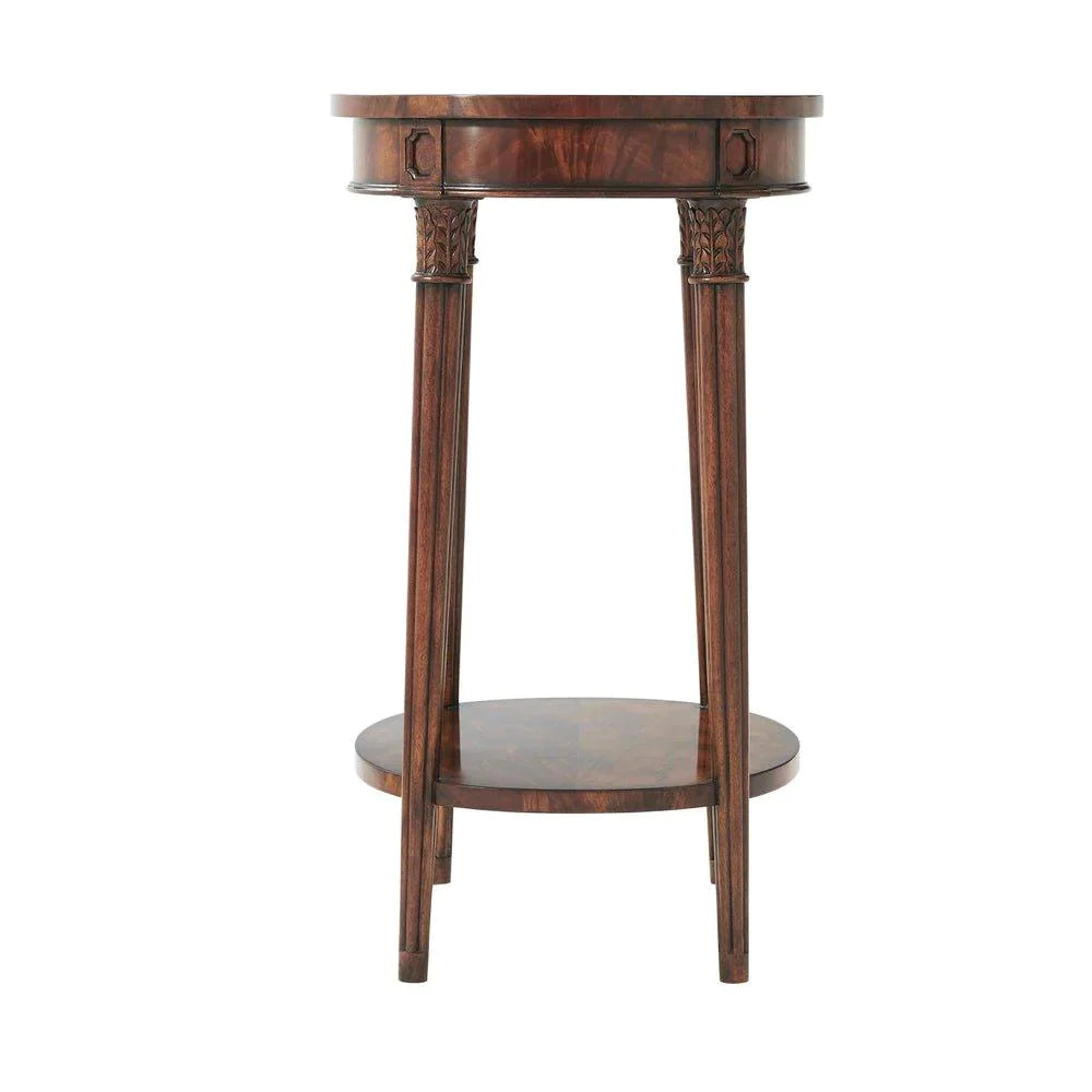 The Welcome Flame Veneered & Mahogany Oval Lamp Table - Side & Accent Tables - The Well Appointed House