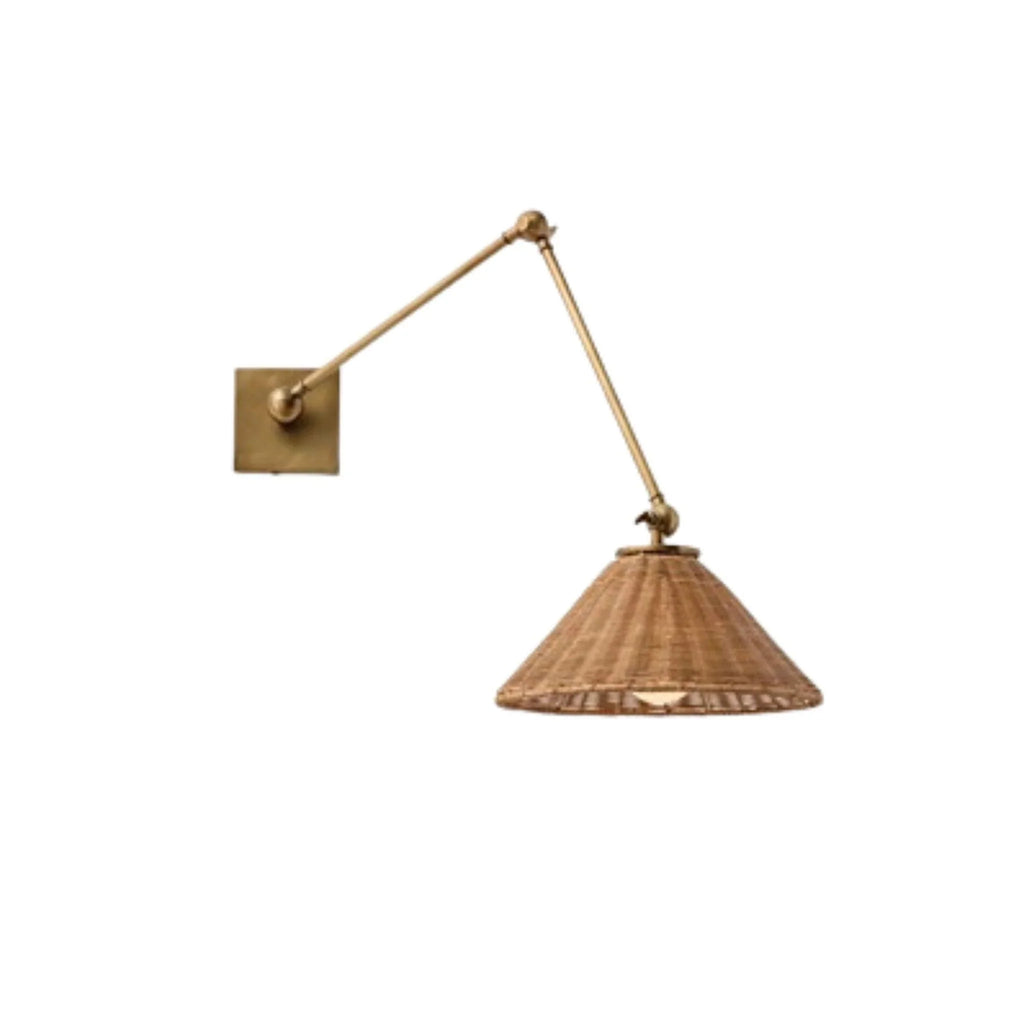 The Windsor Smith Collection for Arteriors Padma Woven Wicker Articulating Wall Sconce - Sconces - The Well Appointed House