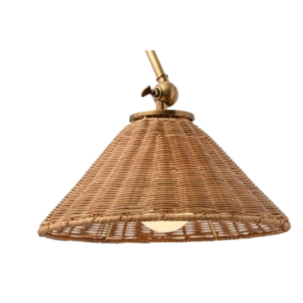 The Windsor Smith Collection for Arteriors Padma Woven Wicker Articulating Wall Sconce - Sconces - The Well Appointed House