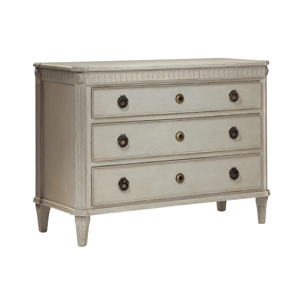 Three Drawer Dresser With Fluted Carving - Available in Multiple Finishes - Dressers & Armoires - The Well Appointed House