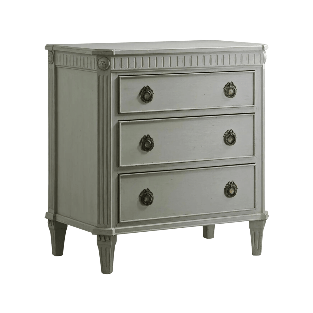 Three Drawer Nightstand With Fluted Carving - Available in Multiple Finishes - Nightstands & Chests - The Well Appointed House