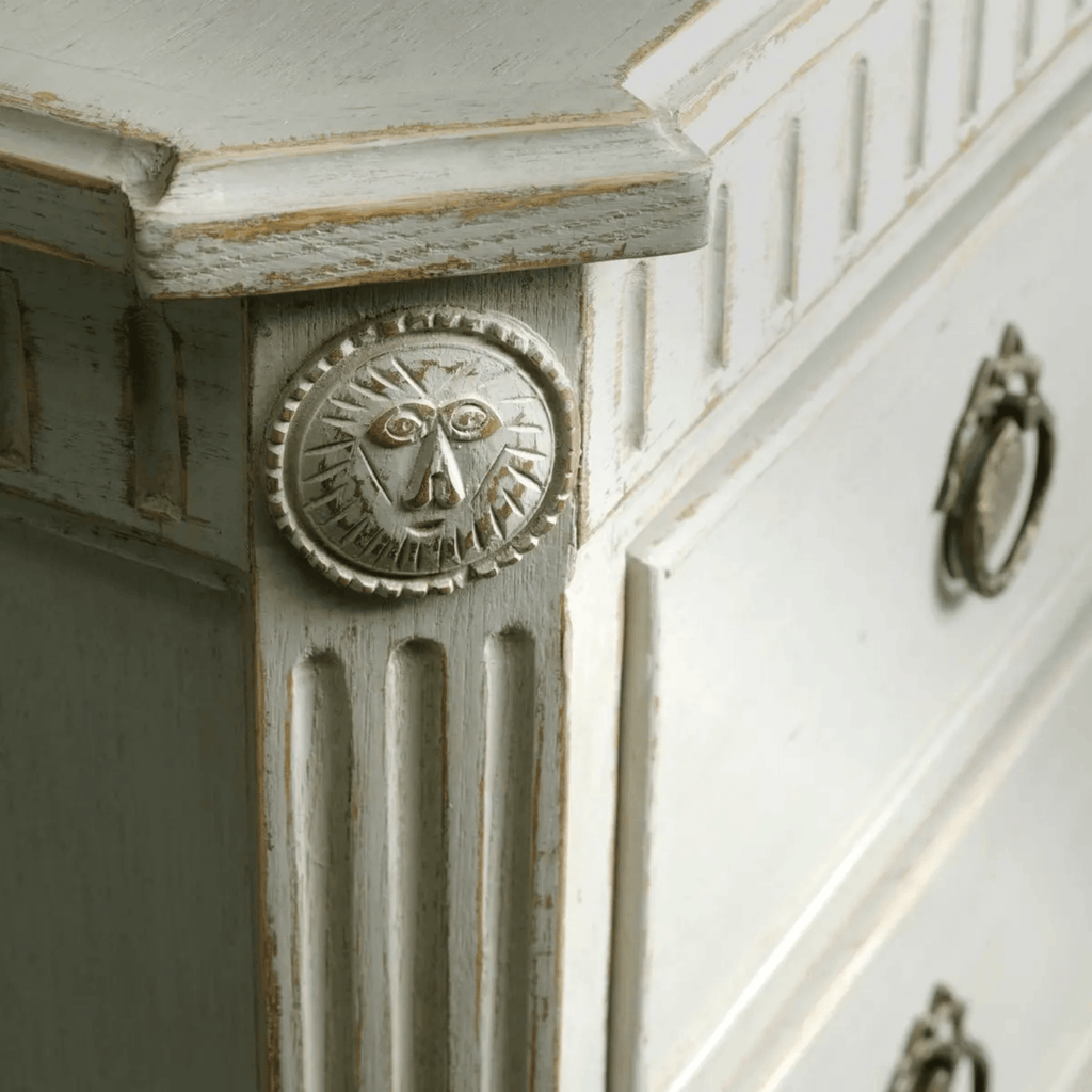 Three Drawer Nightstand With Fluted Carving - Available in Multiple Finishes - Nightstands & Chests - The Well Appointed House