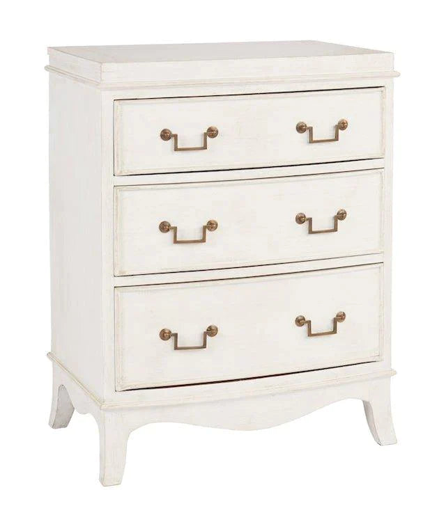 Three Drawer Side Table with Brass Hardware - Nightstands & Chests - The Well Appointed House