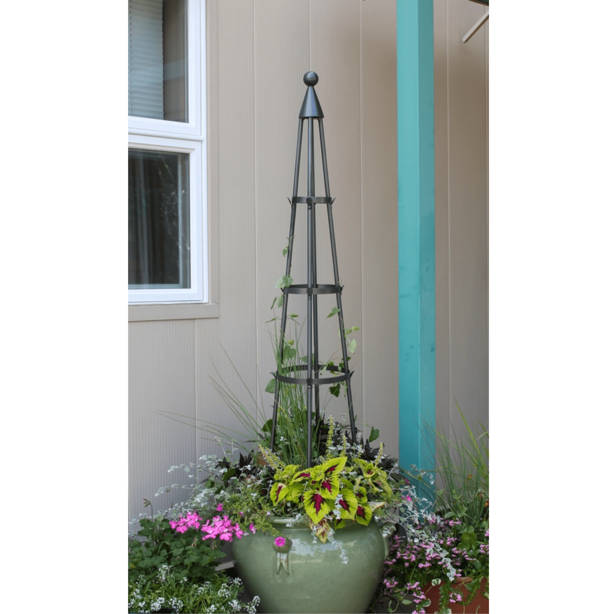 planter obelisk trellis Achla Iron Obelisk Trellis