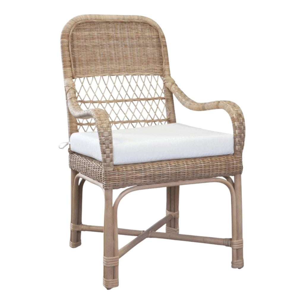 Tisbury Classic Wicker Dining Arm Chair - Dining Chairs - The Well Appointed House