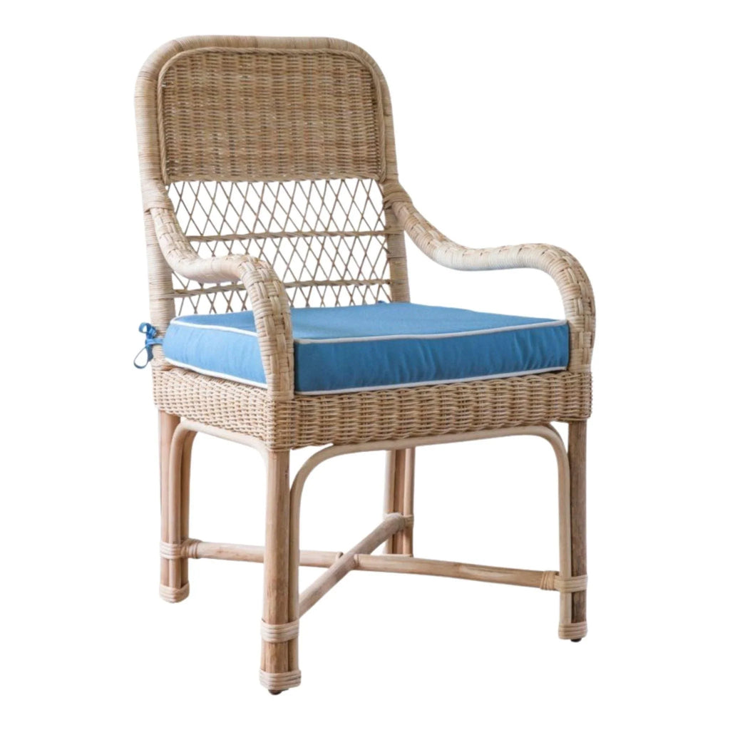 Tisbury Classic Wicker Dining Arm Chair - Dining Chairs - The Well Appointed House