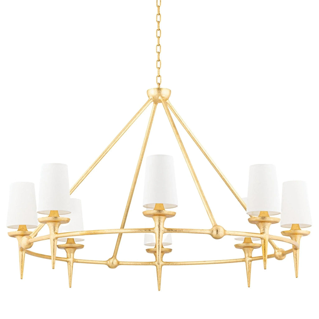 Torch Gold Leaf Eight Light Chandelier - Chandeliers & Pendants - The Well Appointed House