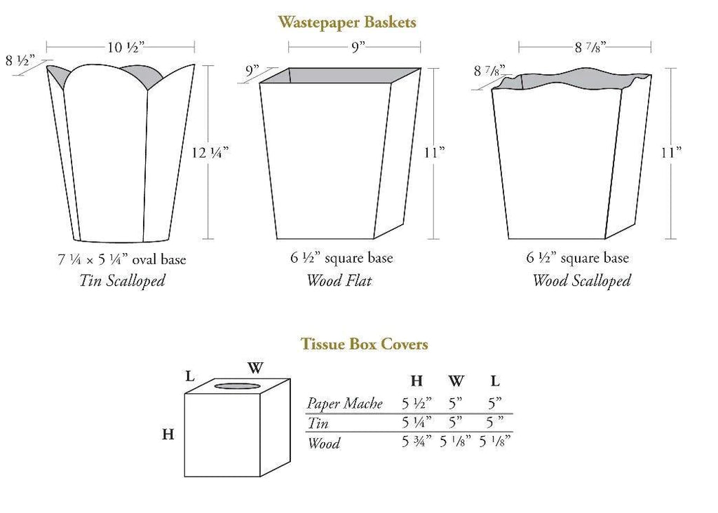 Tortoise Shell Decoupage Wastebasket and Optional Tissue Box Cover - Wastebasket Sets - The Well Appointed House