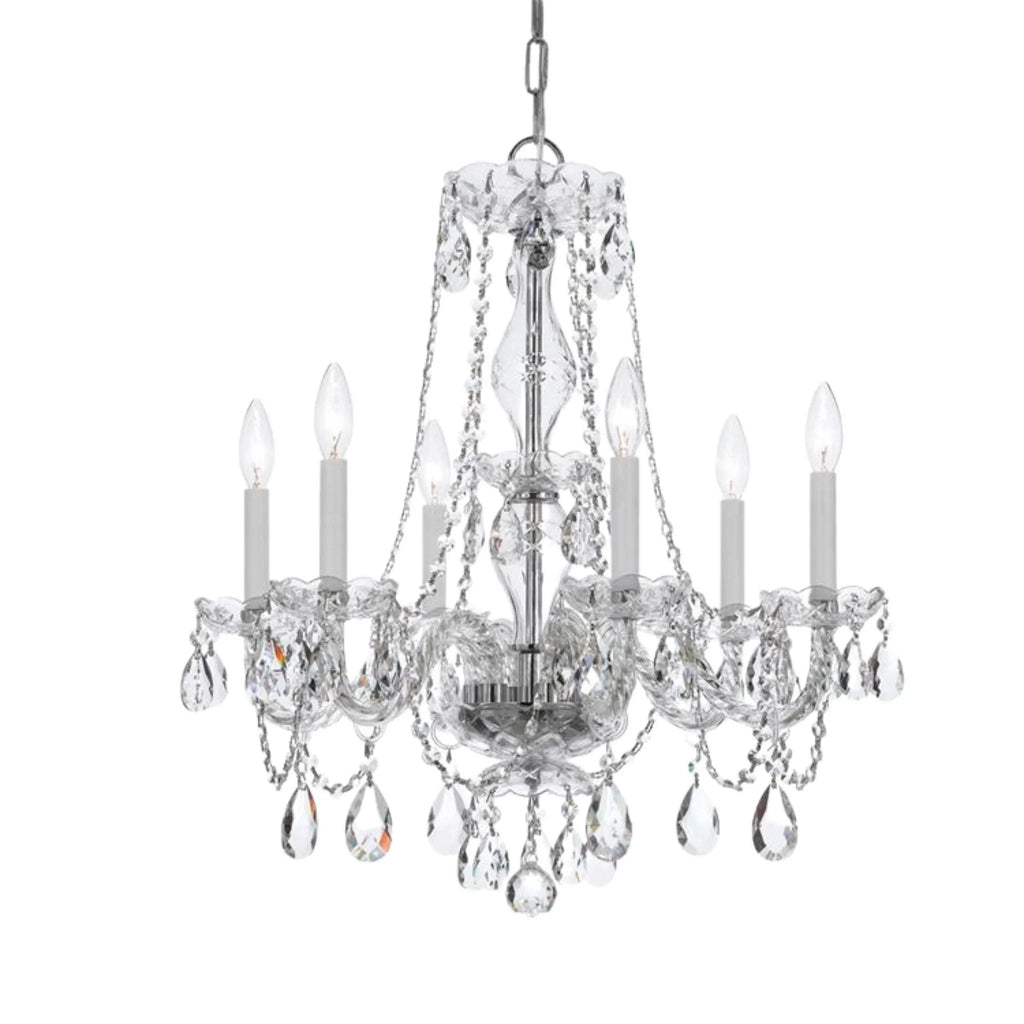 Traditional Swarovski Crystal 6 Light Chandelier - Chandeliers & Pendants - The Well Appointed House
