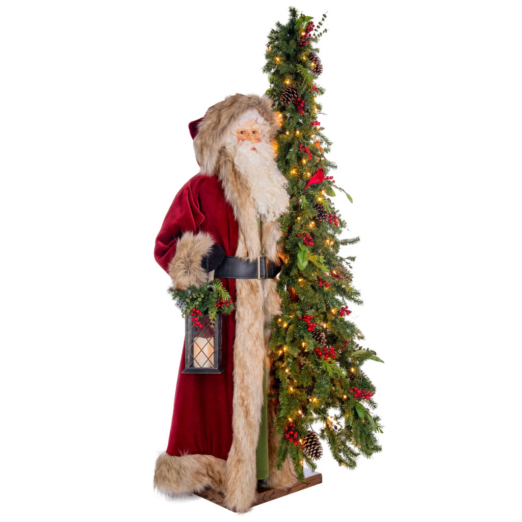 Tuscany Christmas Life Size Decorative Santa With Tree - The Well Appointed House